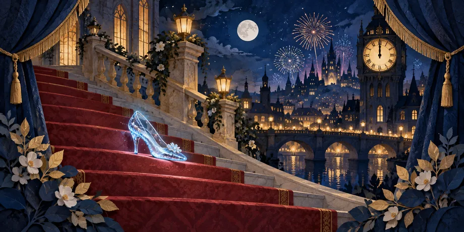 Original illustration for Cinderella: Olly and the Glass Slipper