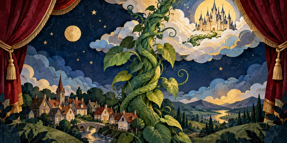 Original illustration for Jack and the Beanstalk - The Everyman Panto