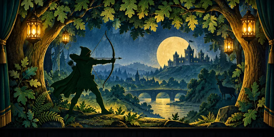 Original illustration for Robin Hood - The Gaiety Panto
